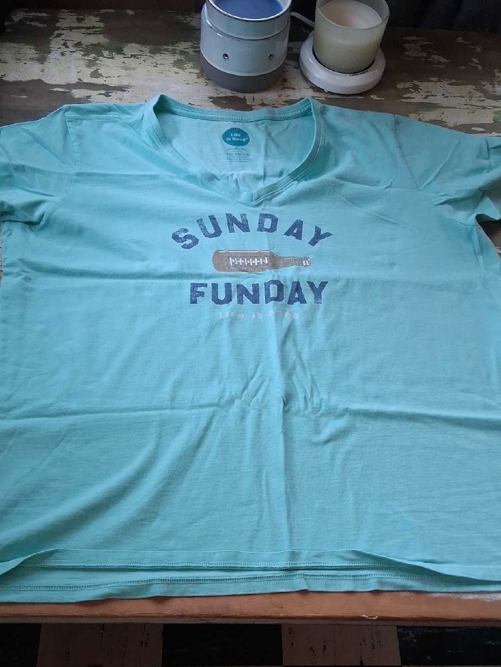 Women's Life Is Good--- Sunday Funday--- Tee Size 2x